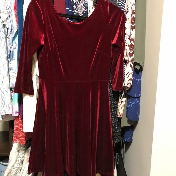 FINAL SALE! HP! Red Velvet Swing Dress - Picture 4 of 4